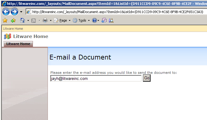 Mail Document Aspx Page